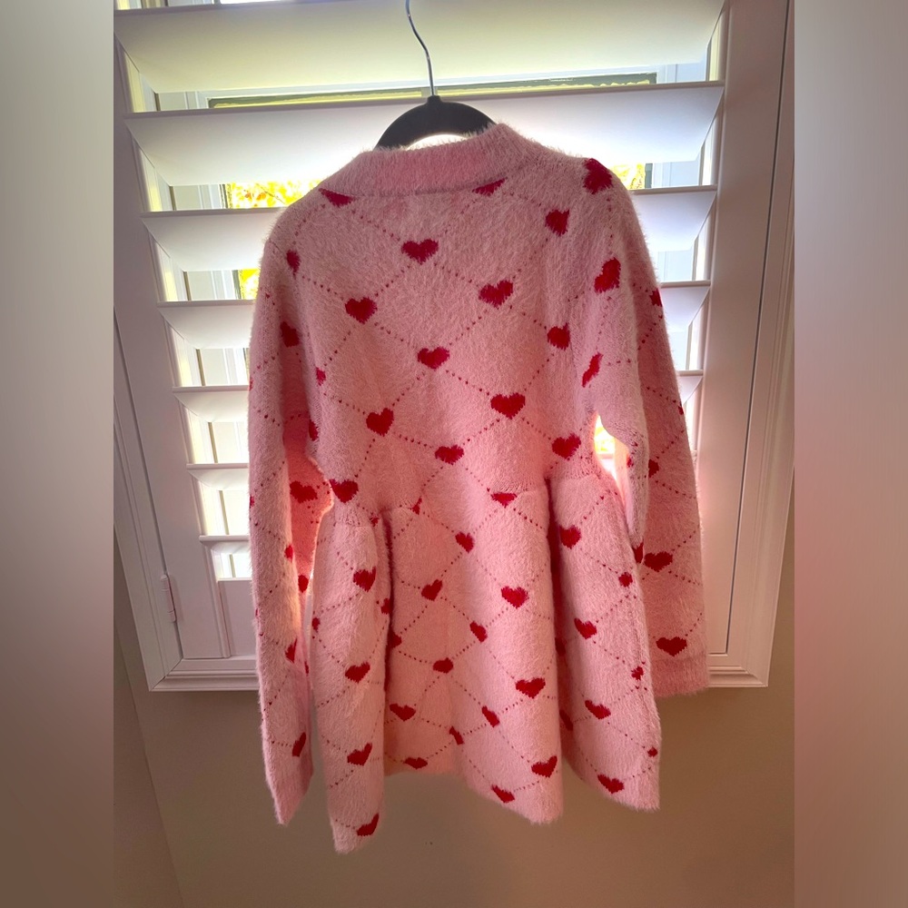 Lola and the Boys Pink Sweetheart Sweater Dress